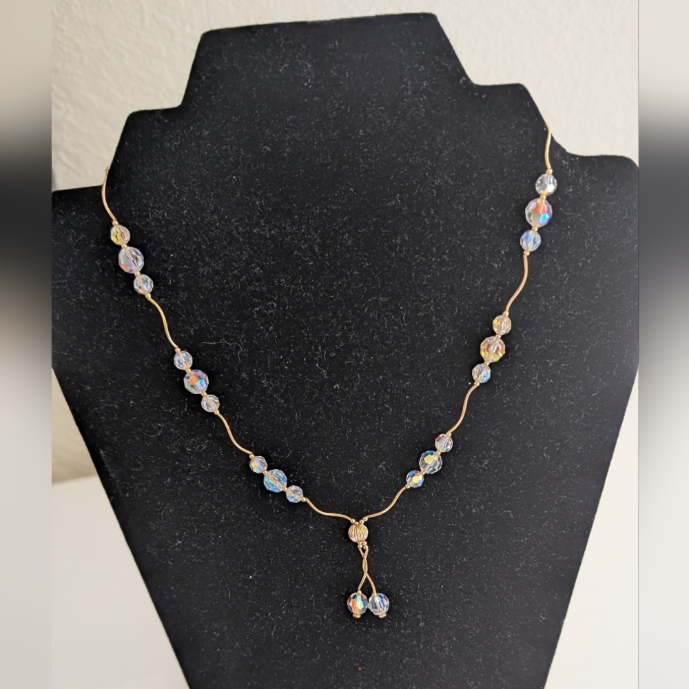 14K 💛 GOLD ELEGANT CRYSTALS NECKLACE